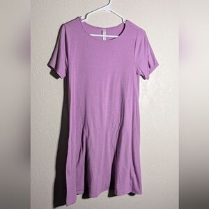 Zenana Outfitters Lavender Short Sleeve Swing Tunic BoxG